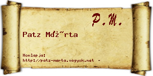 Patz Márta névjegykártya